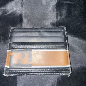 Fendi Black and Tan Card Holder